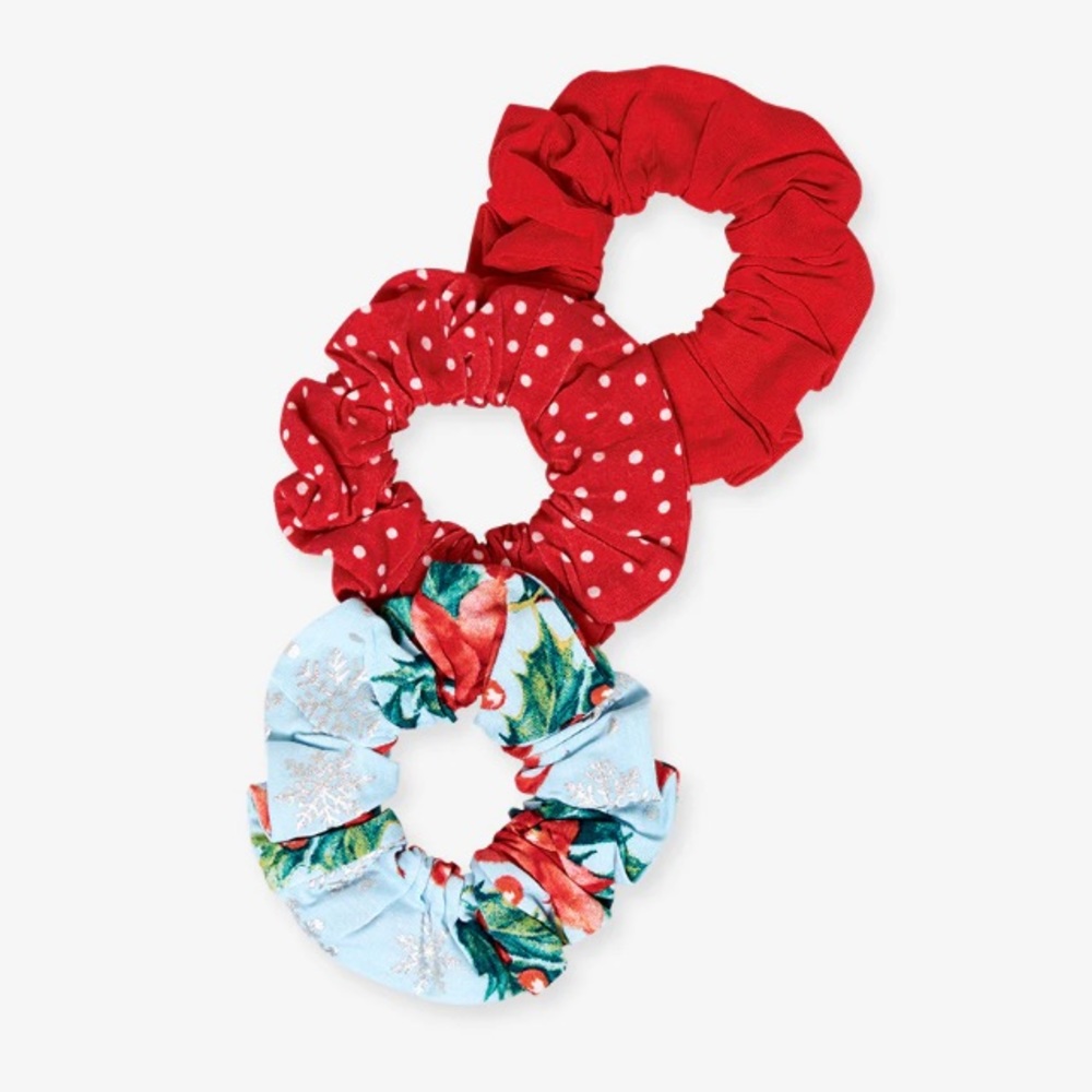 Posh Peanut Winter Lily Scrunchie Set NWT